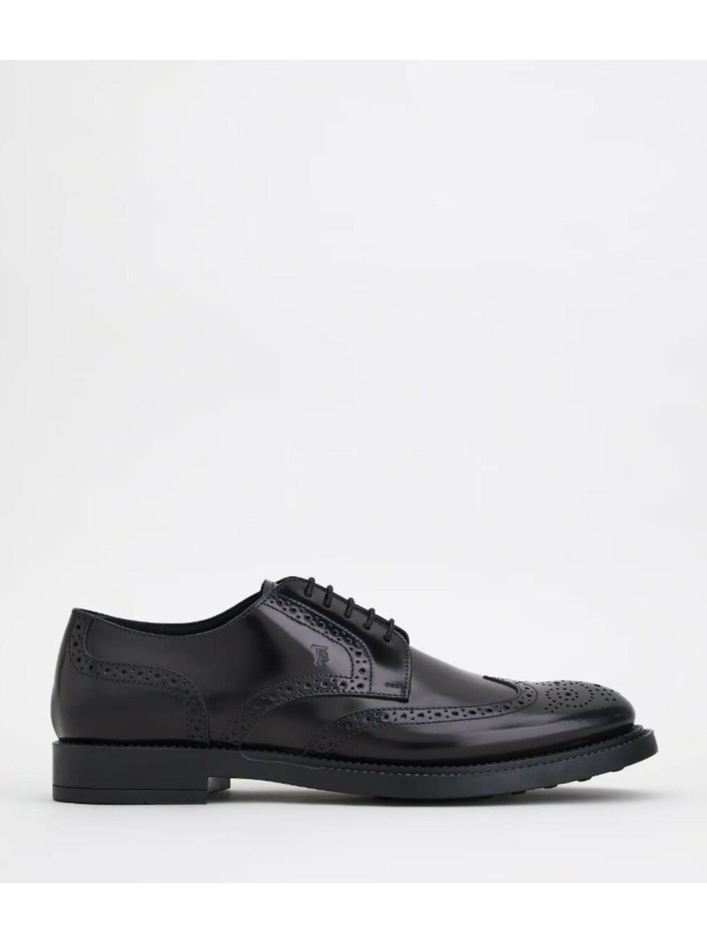 New! MEN'S TOD'S WINGTIP DERBY SHOES IN BLACK LEATHER Sz 12.5 Italy 13.5 US DD33